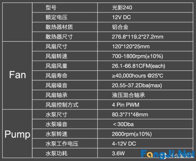 乔思伯 光影240水冷散热器